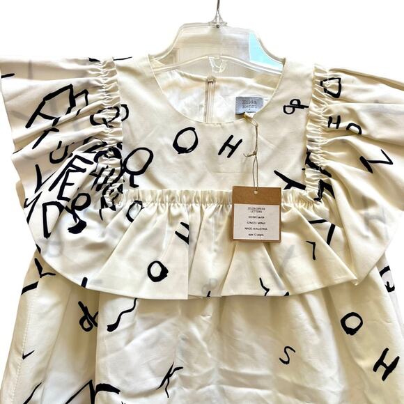 Hilda Henry Zelda ecru alphabet dress size 12 NWT - Picture 3 of 10